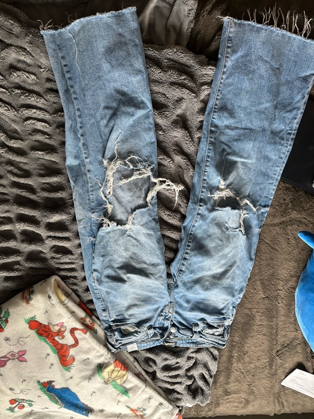 True Religion Light Blue Denim Jeans with Contrast Stitching